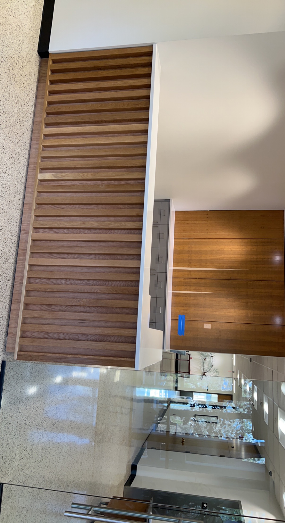 Custom wood slat wall detail